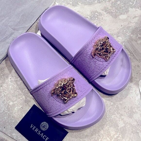 VERSACE Medusa Slide Sandals in Purple, Size EU36 New in Box - Picture 4 of 12